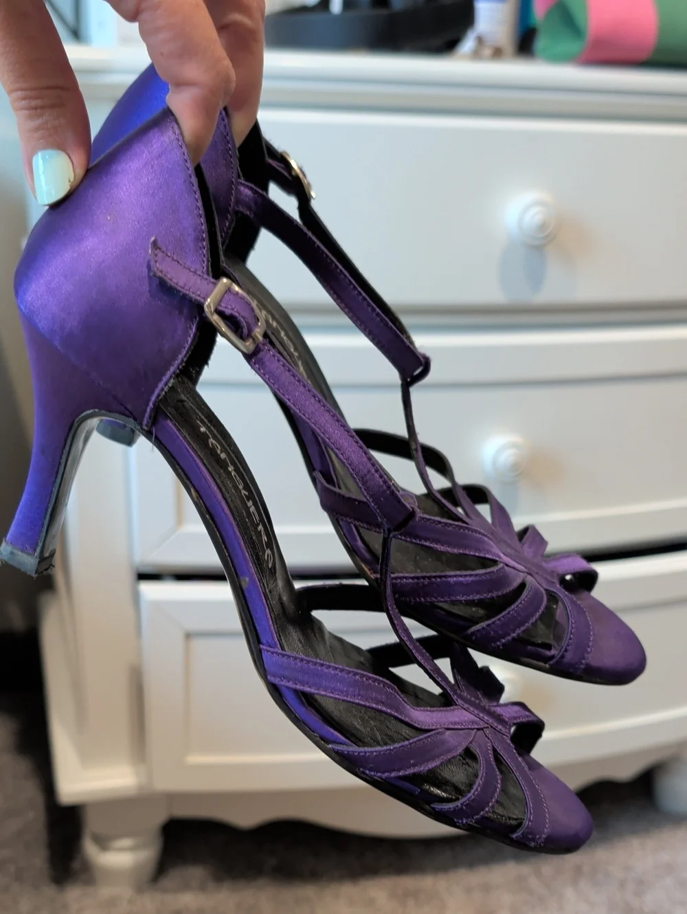 Purple Strappy Heeled ✨Salsa Dance✨ Shoes 💃🏻